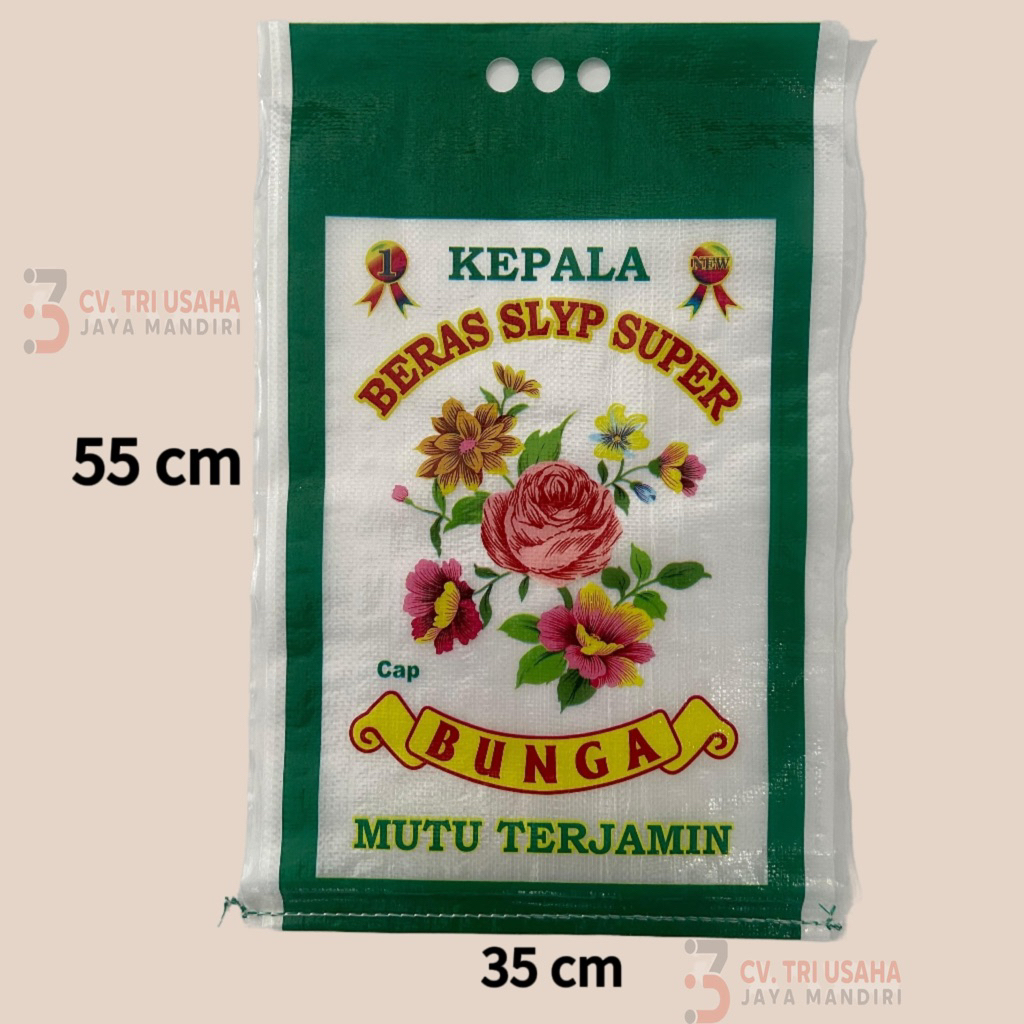 

(ISI 10 LEMBAR) Karung Beras Laminasi Bunga 10kg