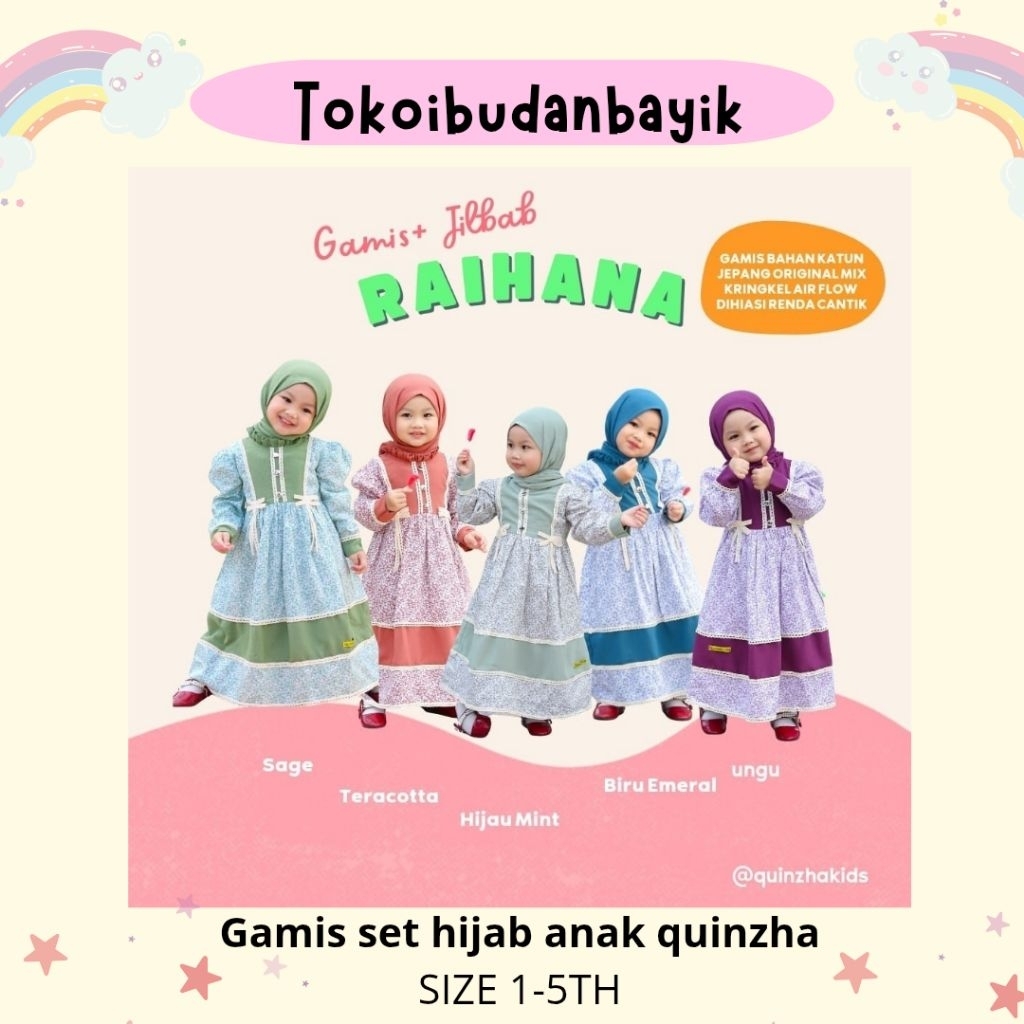 Gamis Anak Quinsha Set hijab Raihana