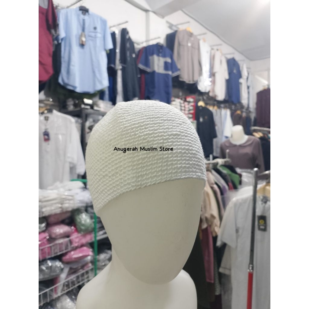 Peci Yaman Putih Rajut Original | Nyaman & Adem