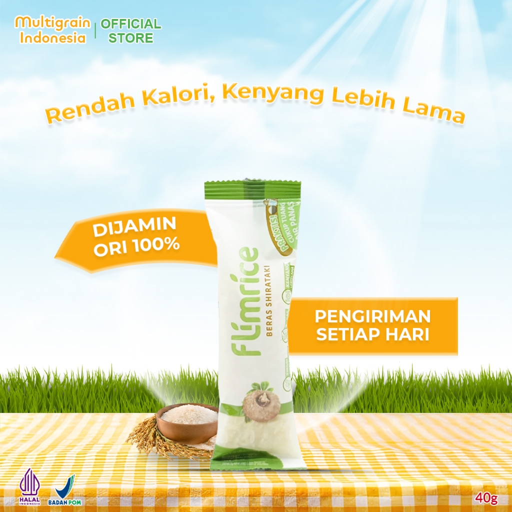 

Flimrice Nasi Shirataki (Nasi Diet) - 1 sachet (Cobain Dulu!)