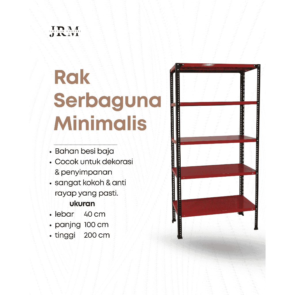 rak besi siku lubang 5 susun kuat dan berkualitas.