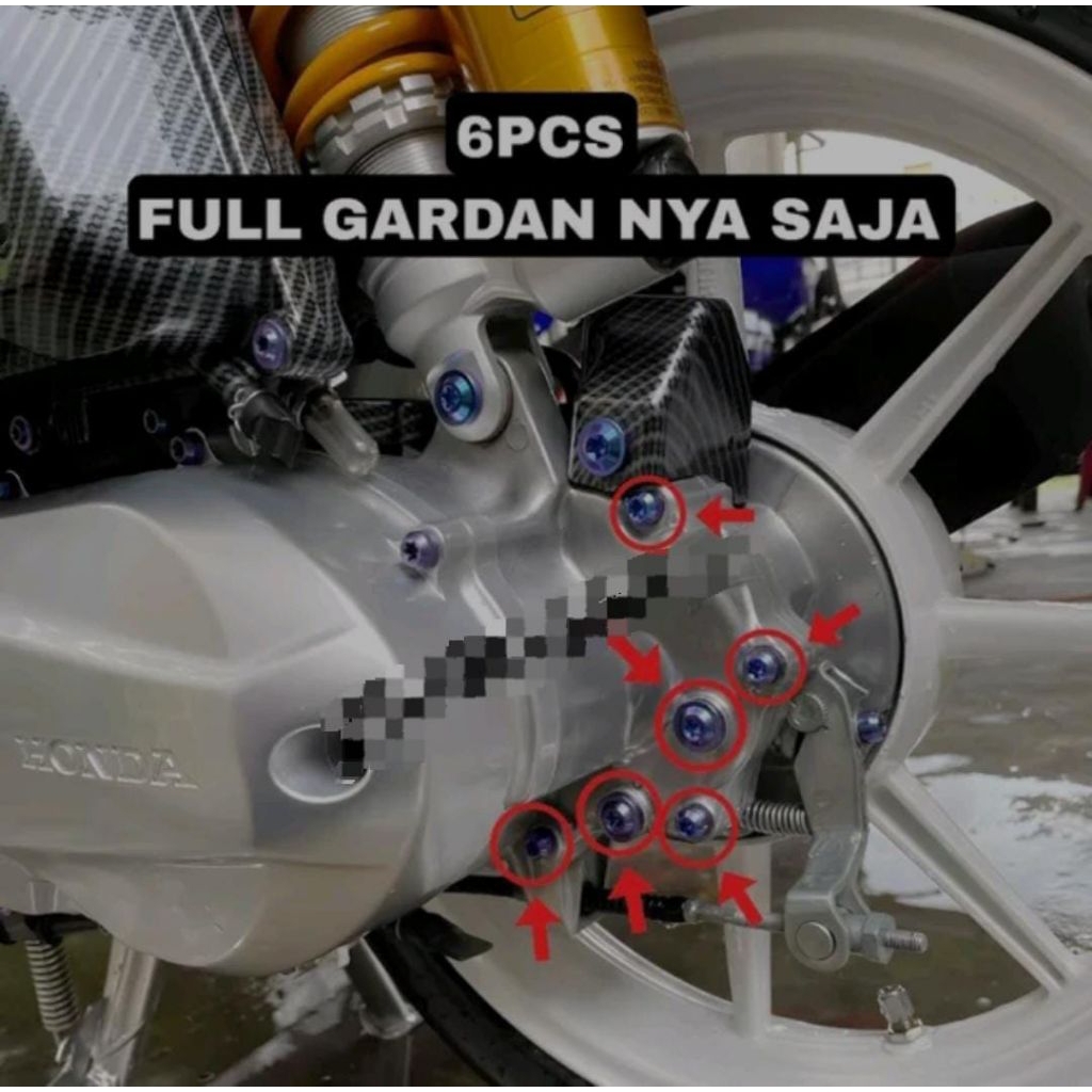 Baut Titanium SET Gardan Beat Deluxe Genio Scopy New Titanium Vietnam