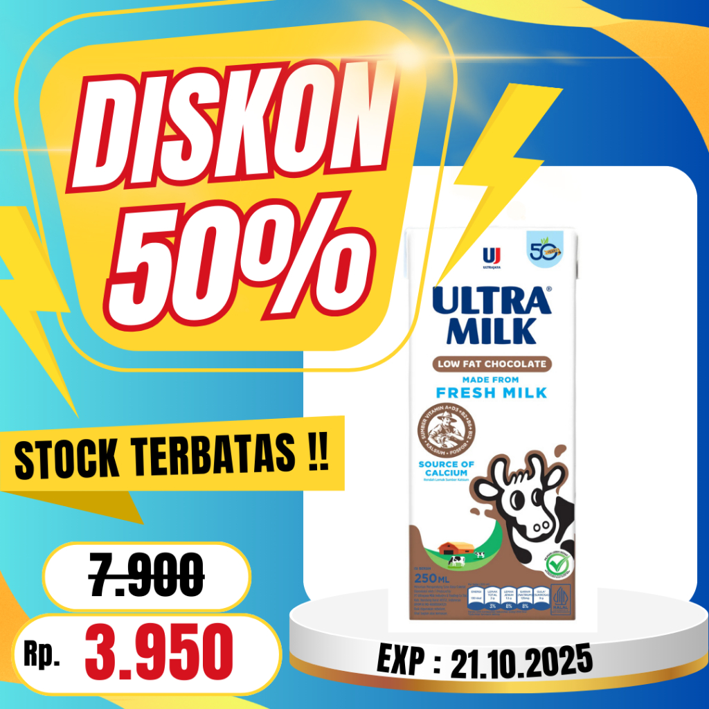 

Ultra Lowfat Coklat 250ml – Susu Coklat Rendah Lemak, Tetap Lezat & Bergizi