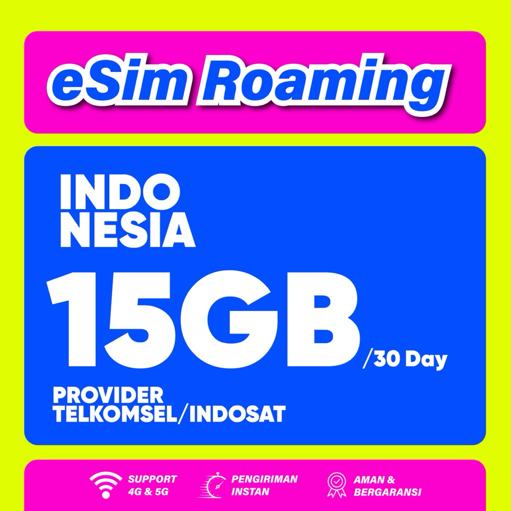 eSIM Roaming Indonesia | IMEI Terblokir| Roaming | Indonesia 15GB 30D | Solusi Imei Terblokir