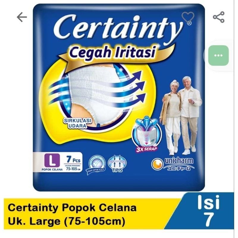 Certainty Pampers Dewasa Tipe Celana Ukuran L7