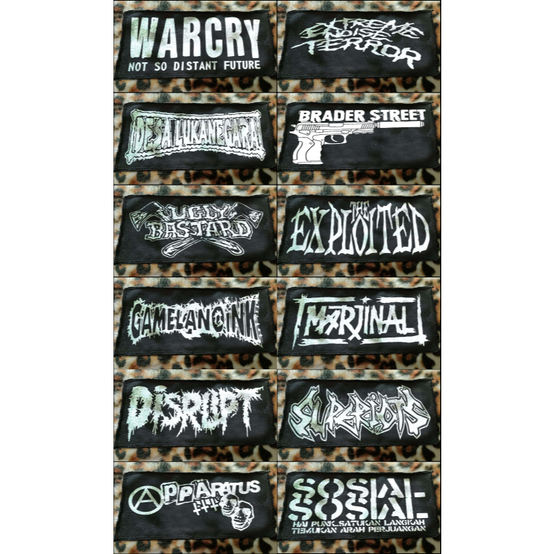 cod emblem band punk bahan tebal murah,grosir emblem musik,emblem patc,emblem panjang,emblem musik,e