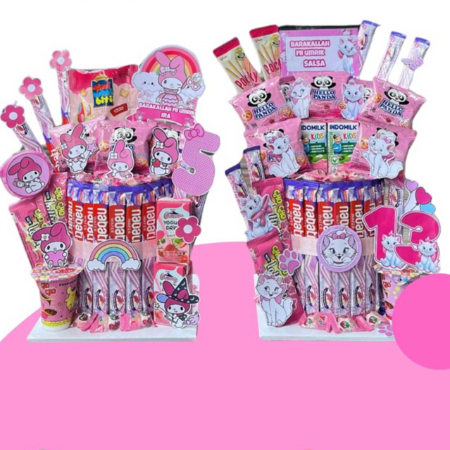 

Ready instan snack tower hampers cake tart ulang tahun anak