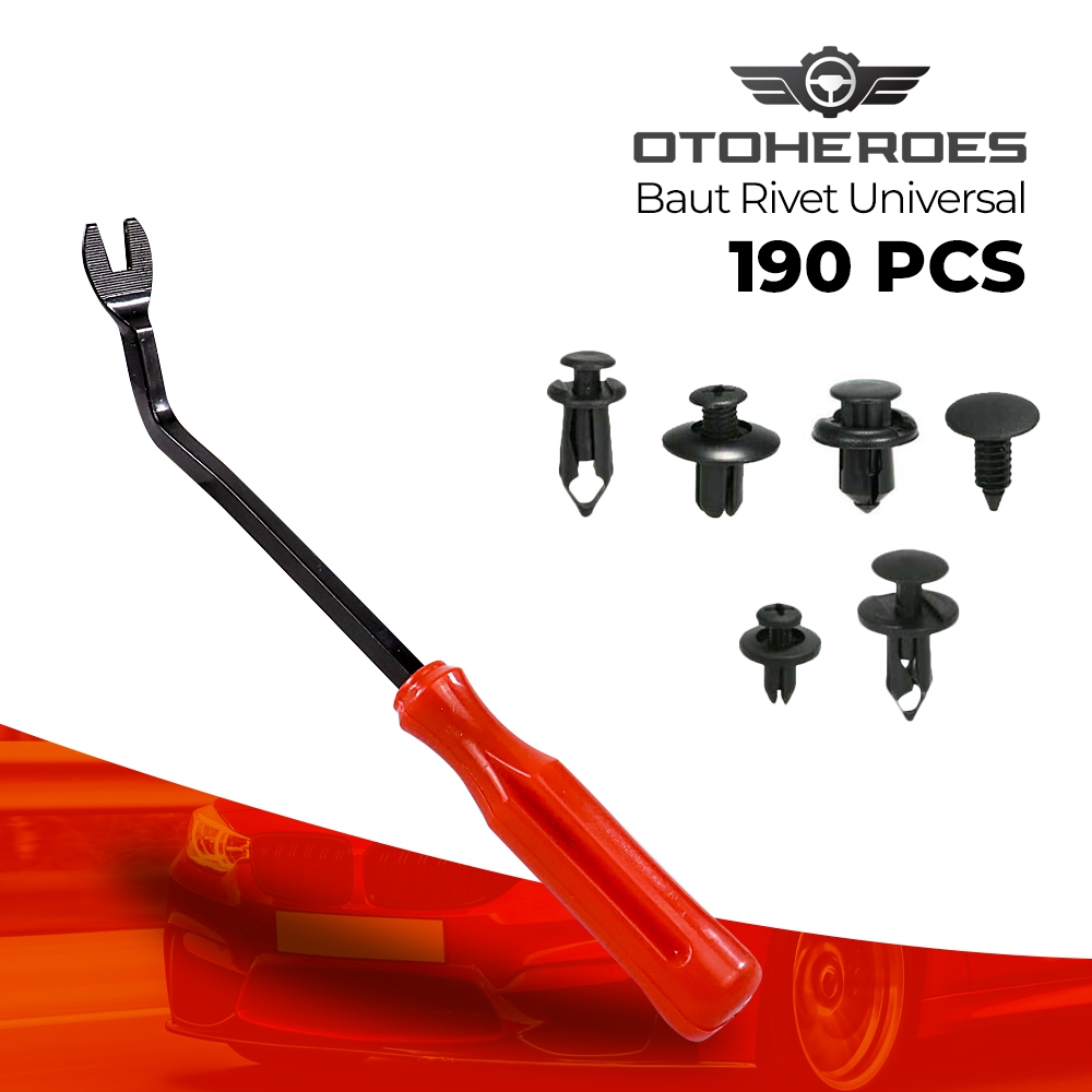 Baut Rivet Universal Car Pin Fasteners Clip 190 PCS / Baut Rivet Mobil