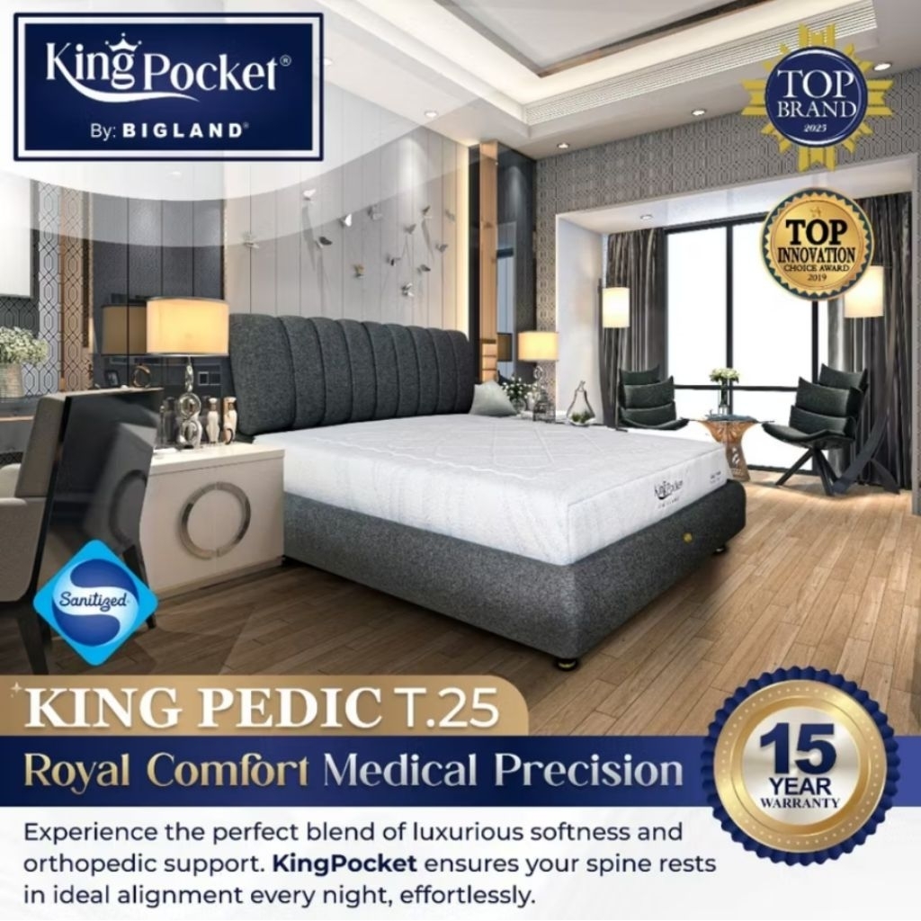KING POCKET BY BIGLAND SPRINGBED KING PEDIC T25 160x200 180x200