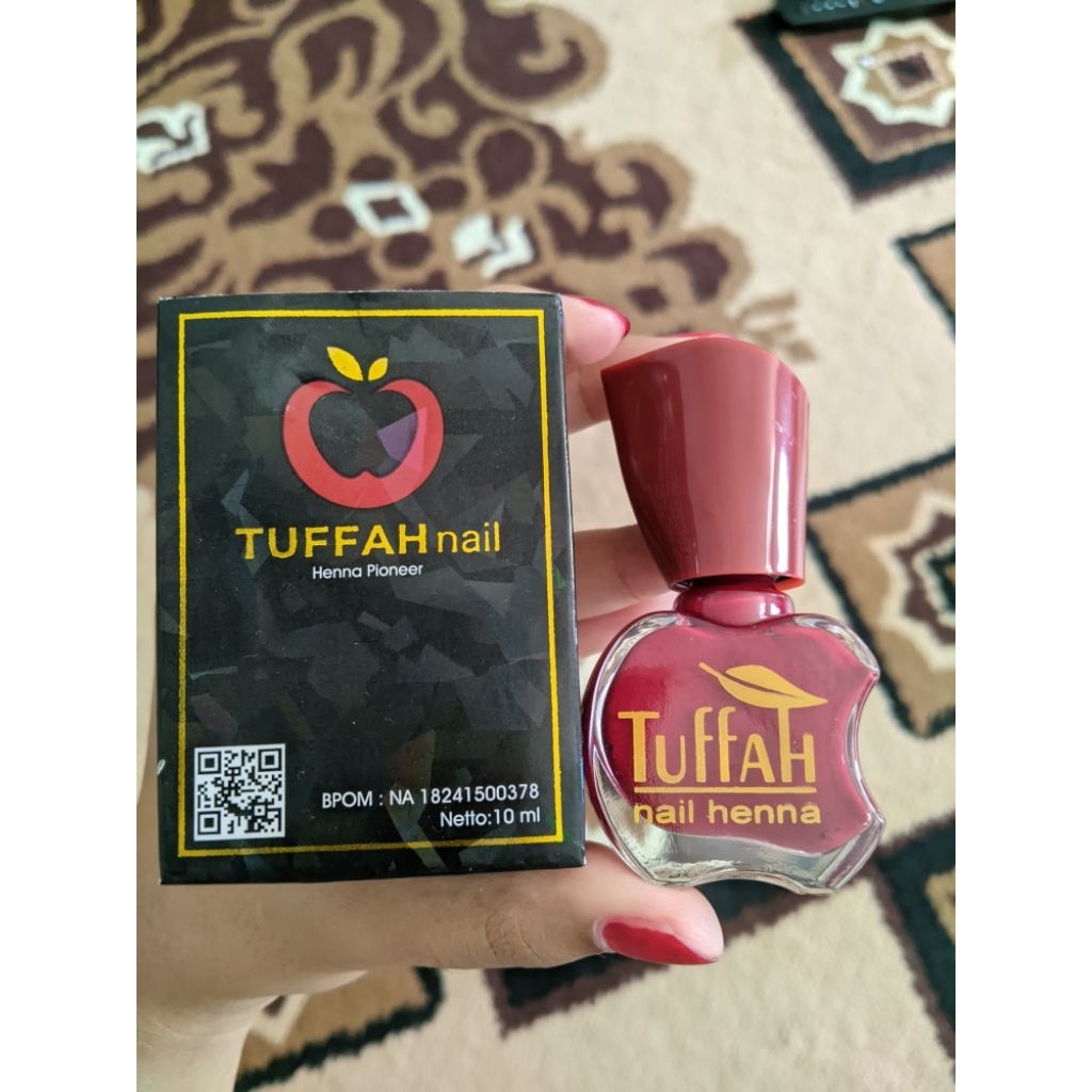 Tuffah Nail Henna Maroon – Kutek Halal, Wudhu Friendly, Aman & Tahan Lama
