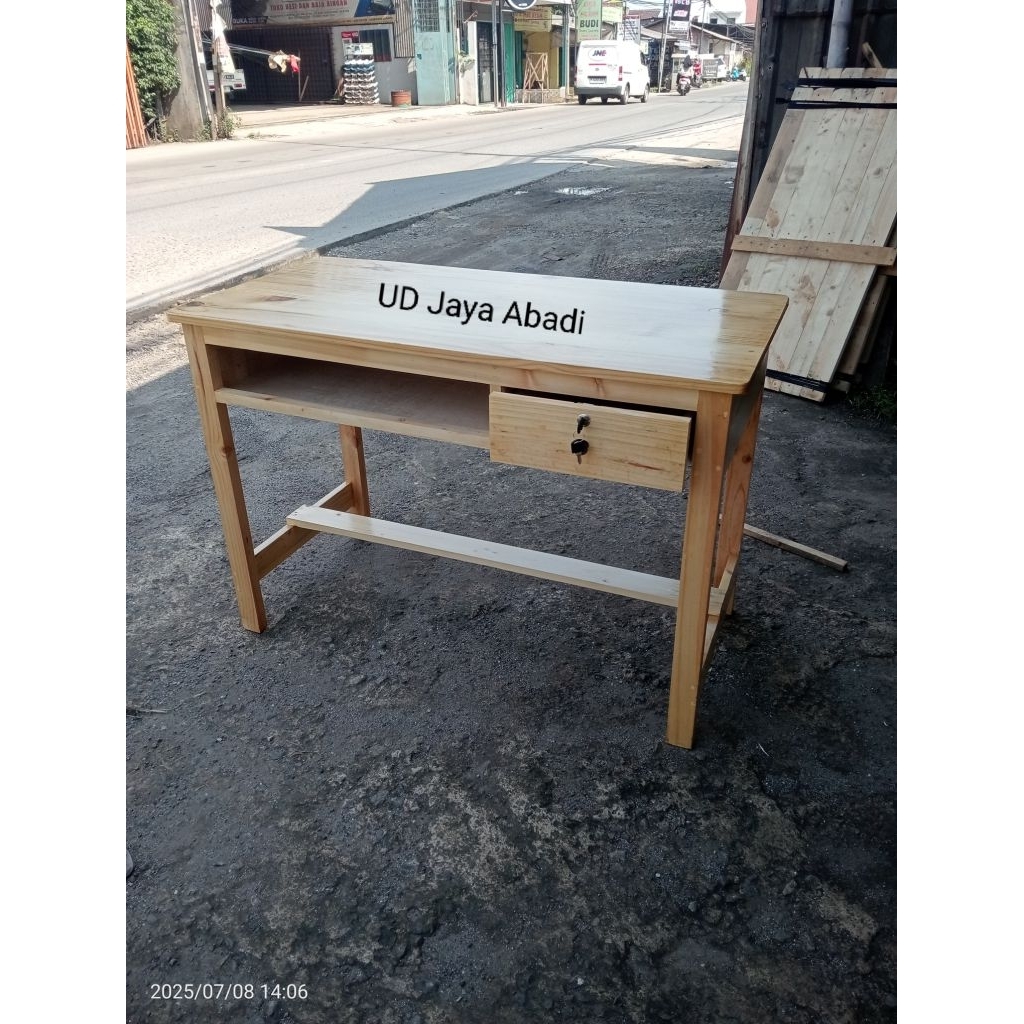 meja belajar, meja kantor, meja laci kayu jati belanda