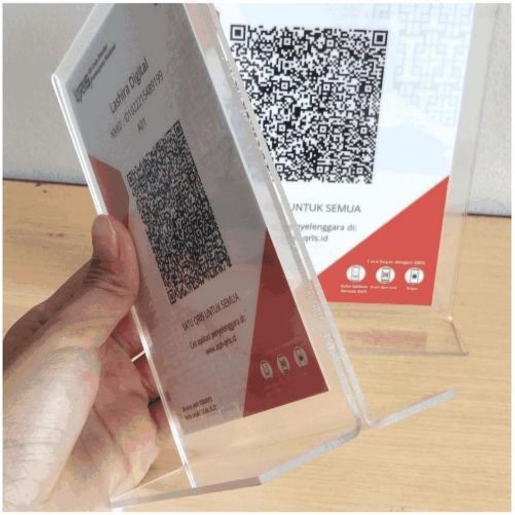 

STAND AKRILIK SIZE 20X15 BISA UNTUK QRIS, FRAME PHOTO, MENU, DAFTAR HARGA, DLL READY SIAP KIRIM