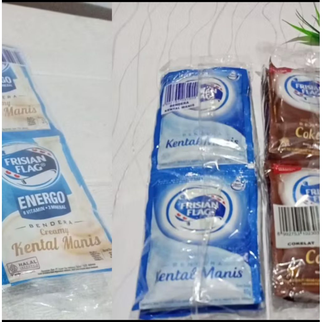 

susu kental manis Frisian flag putih & coklat renteng 38g