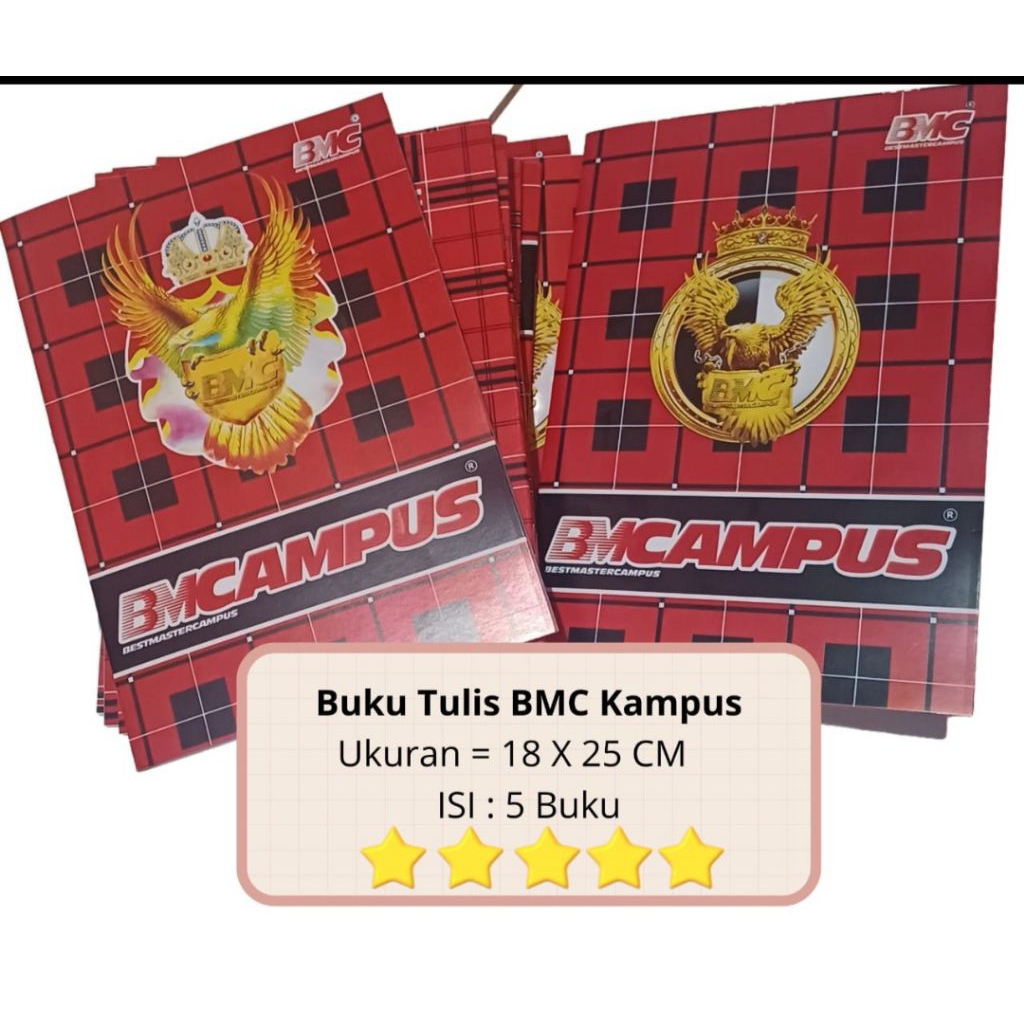 

Buku tulis Campus BMC isi : 5Buku (50Lembar)