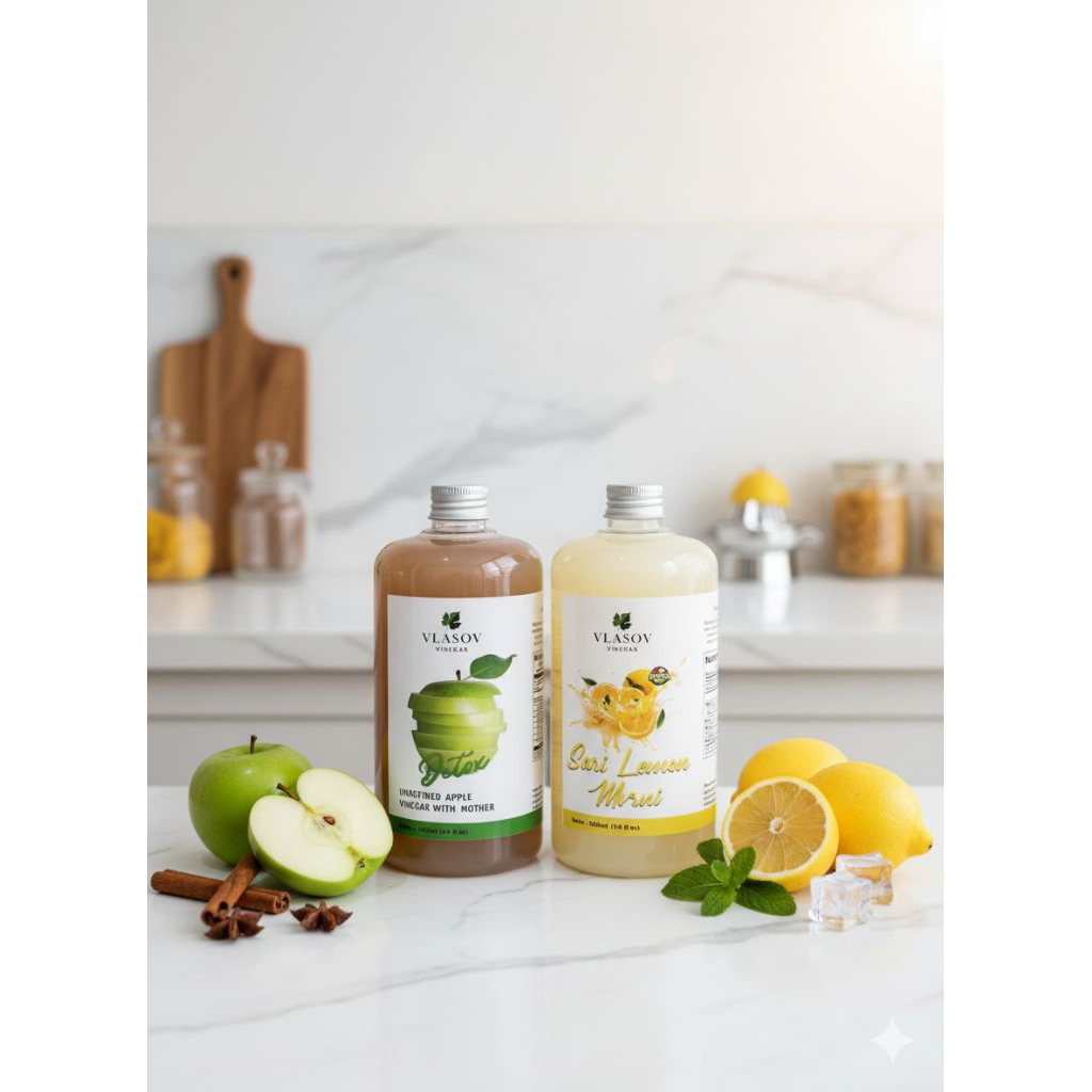 

VLASOV 2 in 1_Organik Cuka Apel Sari Lemon 500ml Royal Vinegar