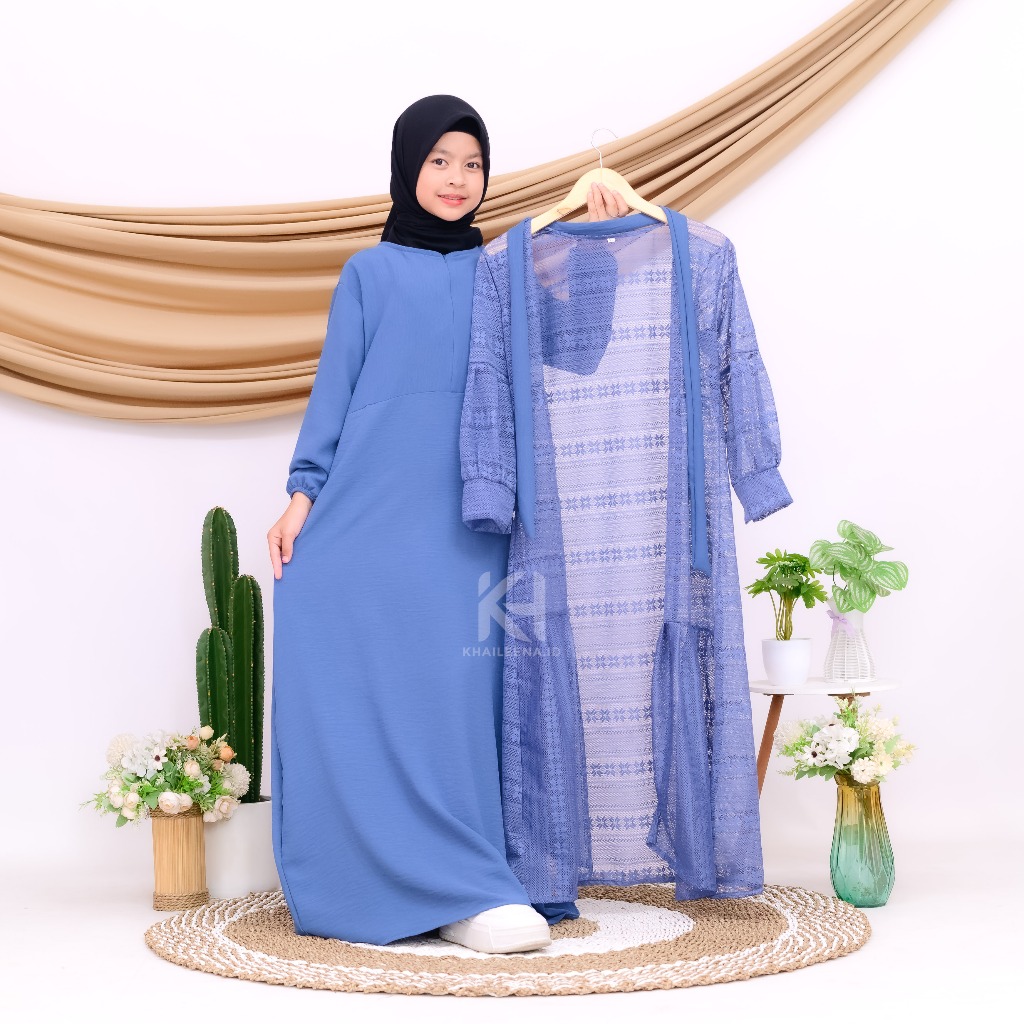 Gamis Brokat AlIyya gamis muslim anak remaja outer bisa di lepas Free Bros lebaran 2025 2026