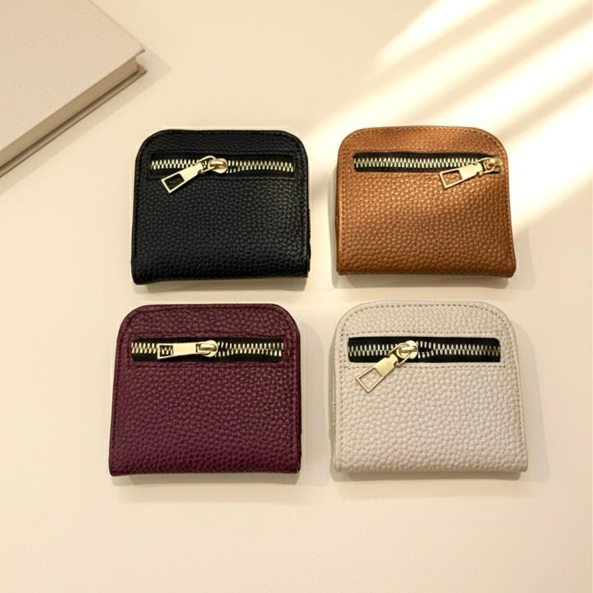 Dompet Kartu Wanita Simple / Dompet Mini Motif Kulit Jeruk