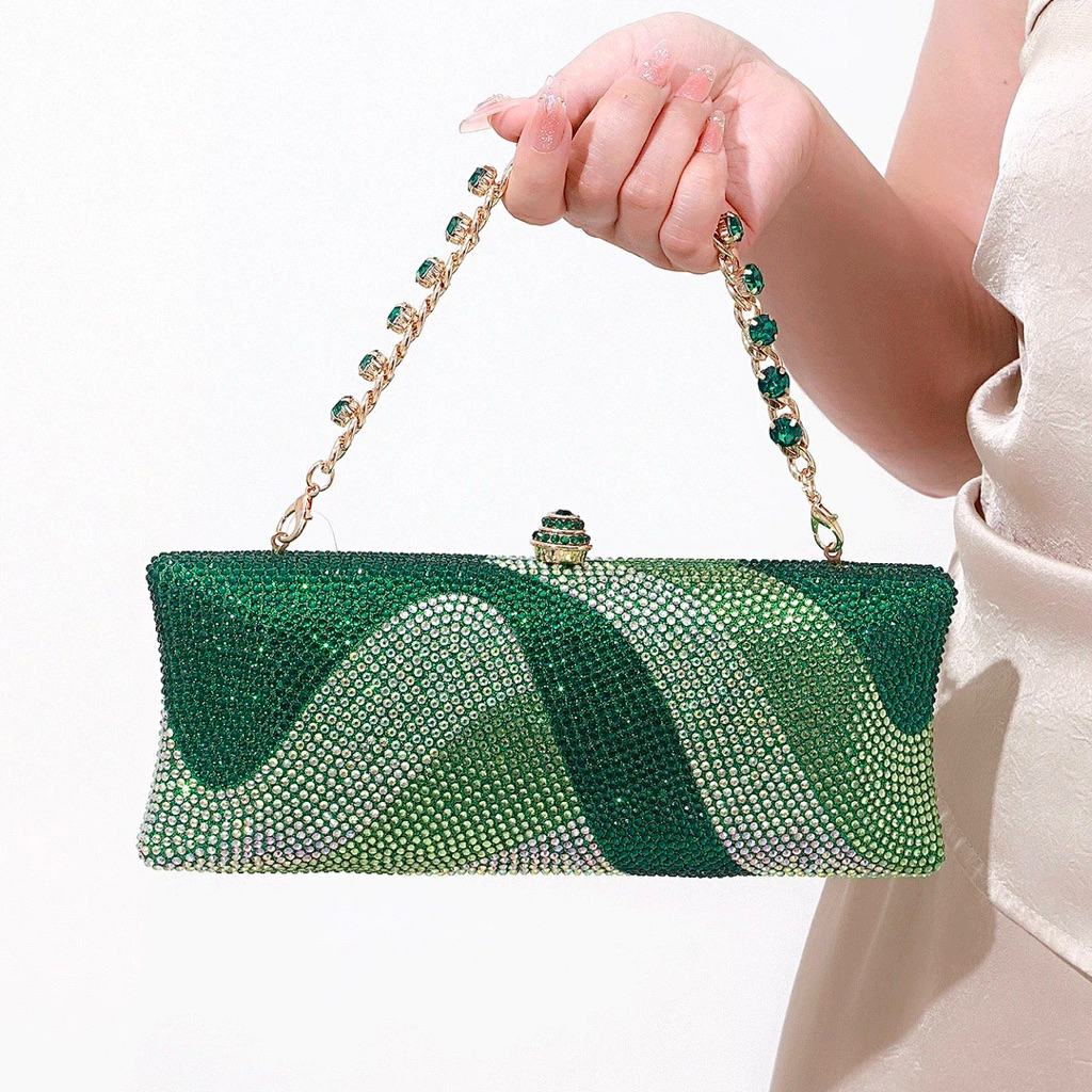 Tas Pesta Gradasi Diamond Permata Clutch Kondangan Premium Hardcase 18026