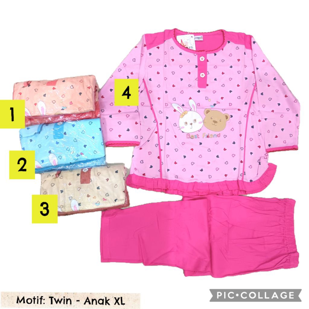 ASLI Baju tidur anak panjang XL amro babydoll pp piyama baby doll 7 8 9 thn forever anne claire lori