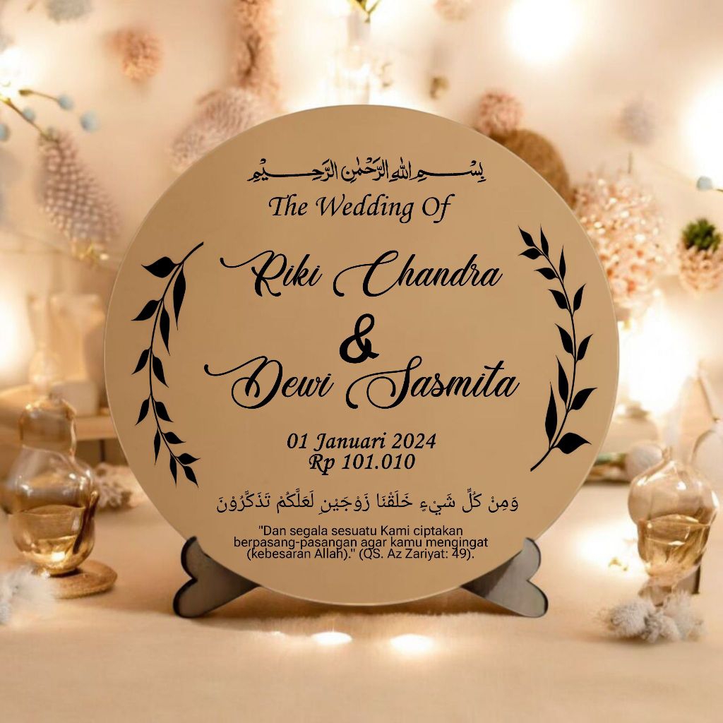 PAPAN NAMA KAYU UKIR MAHAR HIASAN BOX MAHAR