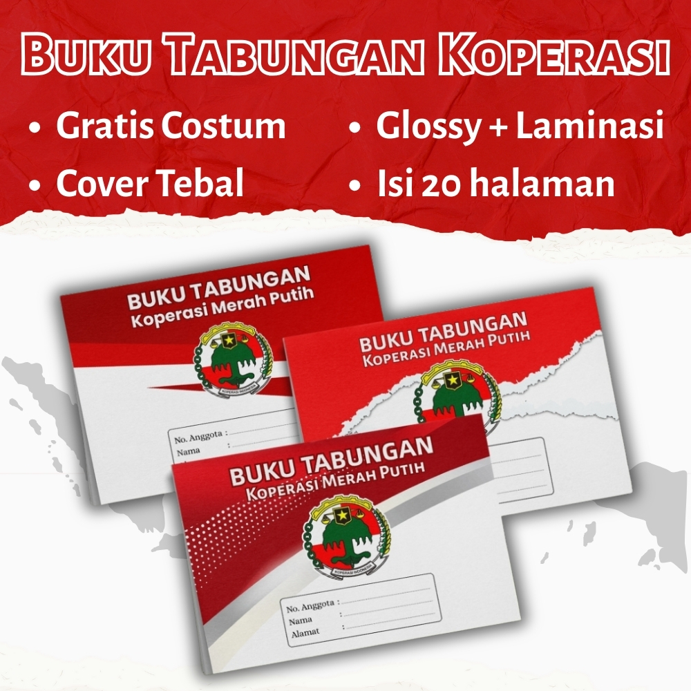 Buku Koperasi Merah Putih Costum Cover Tebal 20 Halaman