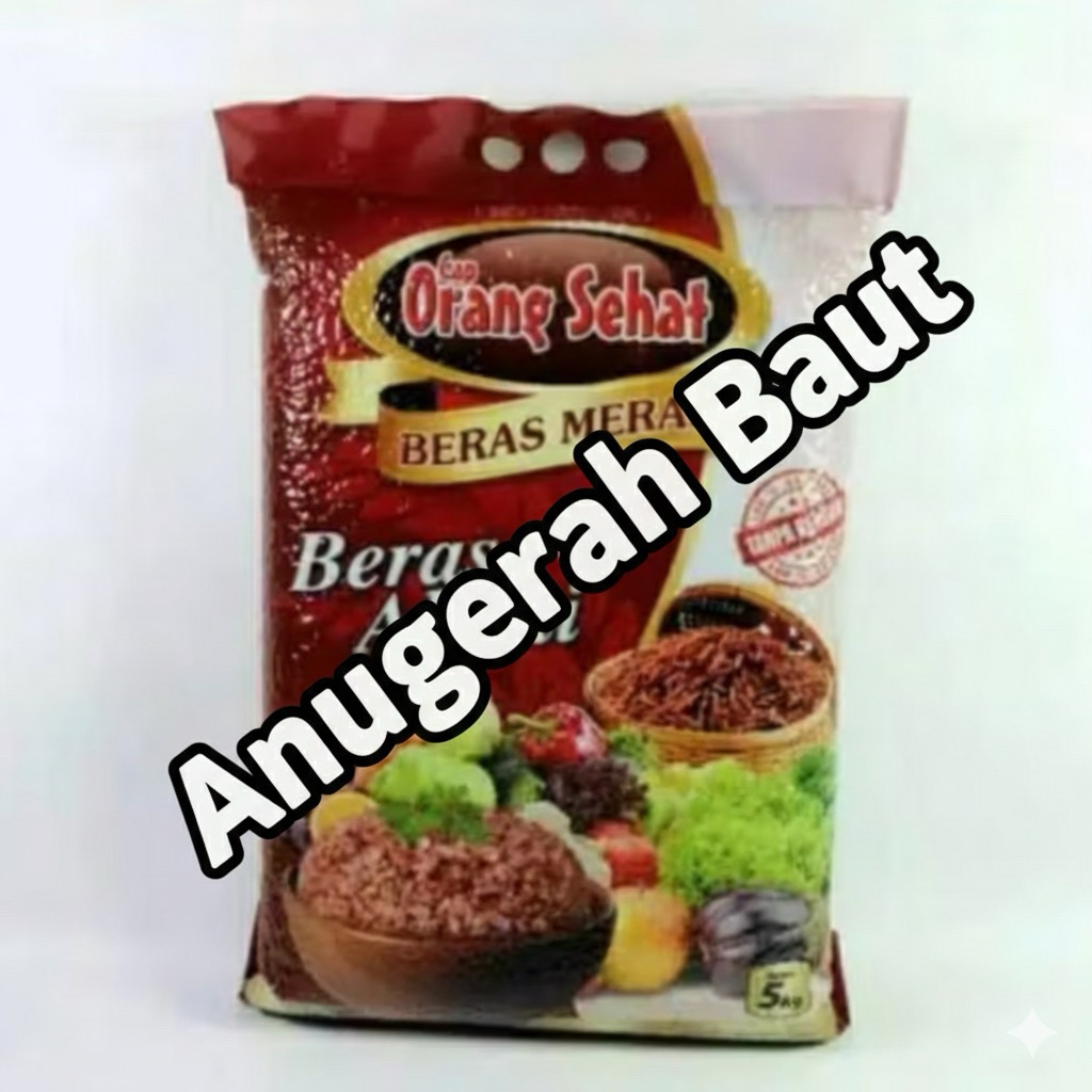 

Beras Merah Organik Cap Orang Sehat Kemasan 5kg. BONUS PAKING KARDUS & BUBBLE WRAP