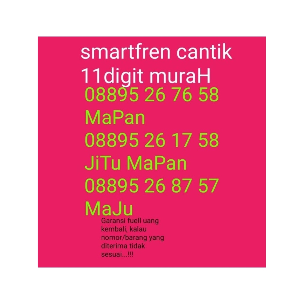 smartfren 11digit nomer cantik murah
