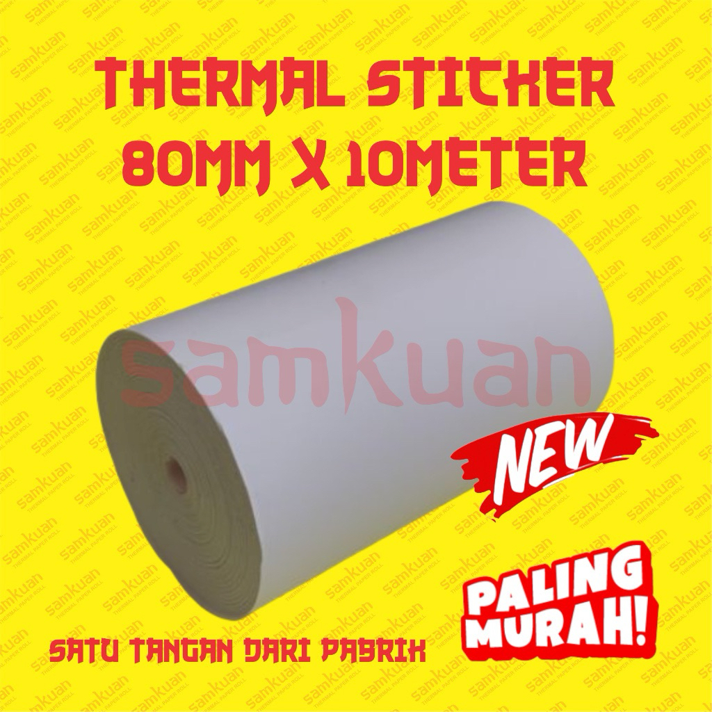 

RAINBOW || Kertas Thermal Label Stiker 80mm Panjang 10 meter Continuous 80 mm x 10 meter TEBAL - Label Thermal Sticker / Label 80mm x 40mm - 100x100 - 80x100 - 76x100 - 78x100
