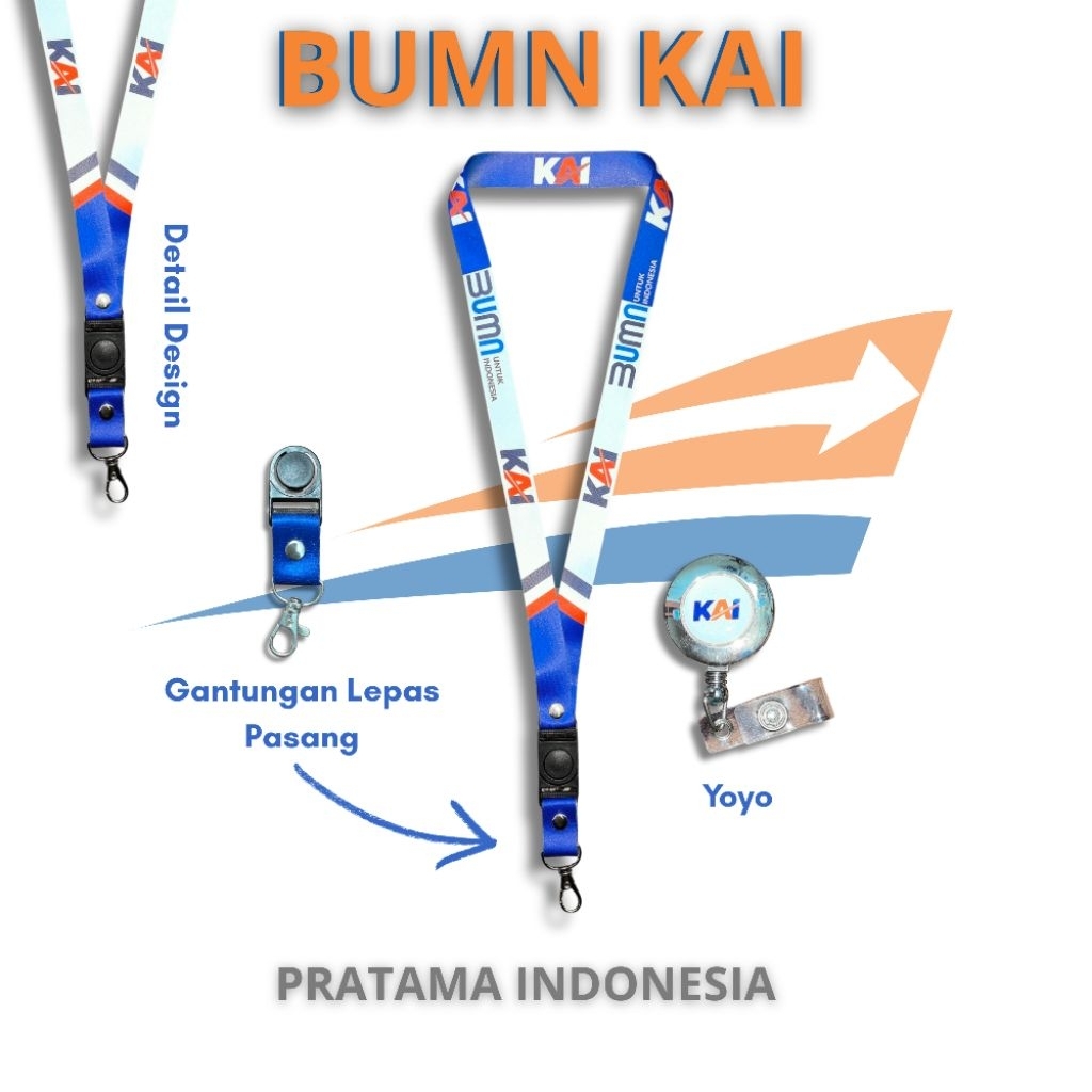 

(READY STOCK) Lanyard / Tali id card KAI Biru termurahhh ecerr rasa grosiran