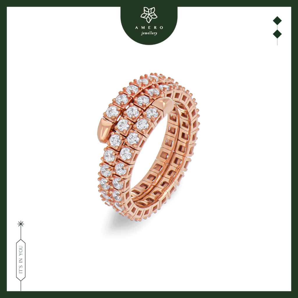 Cincin Emas Rose Gold 17K Fillo FR-67 Amero Jewellery
