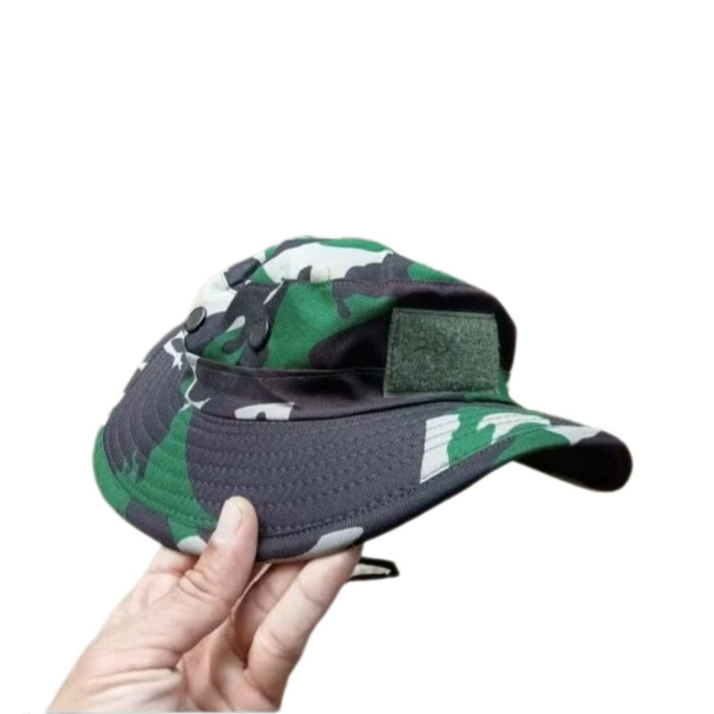 Topi Rimba Velbet Loreng TNI / Topi Rimba Kawat Velbet