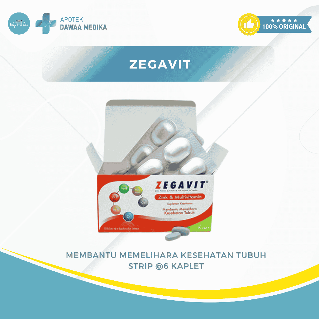 Multivitamin Zegavit 6 Tab / Vitamin Daya Tahan Tubuh / Vitamin Lemas
