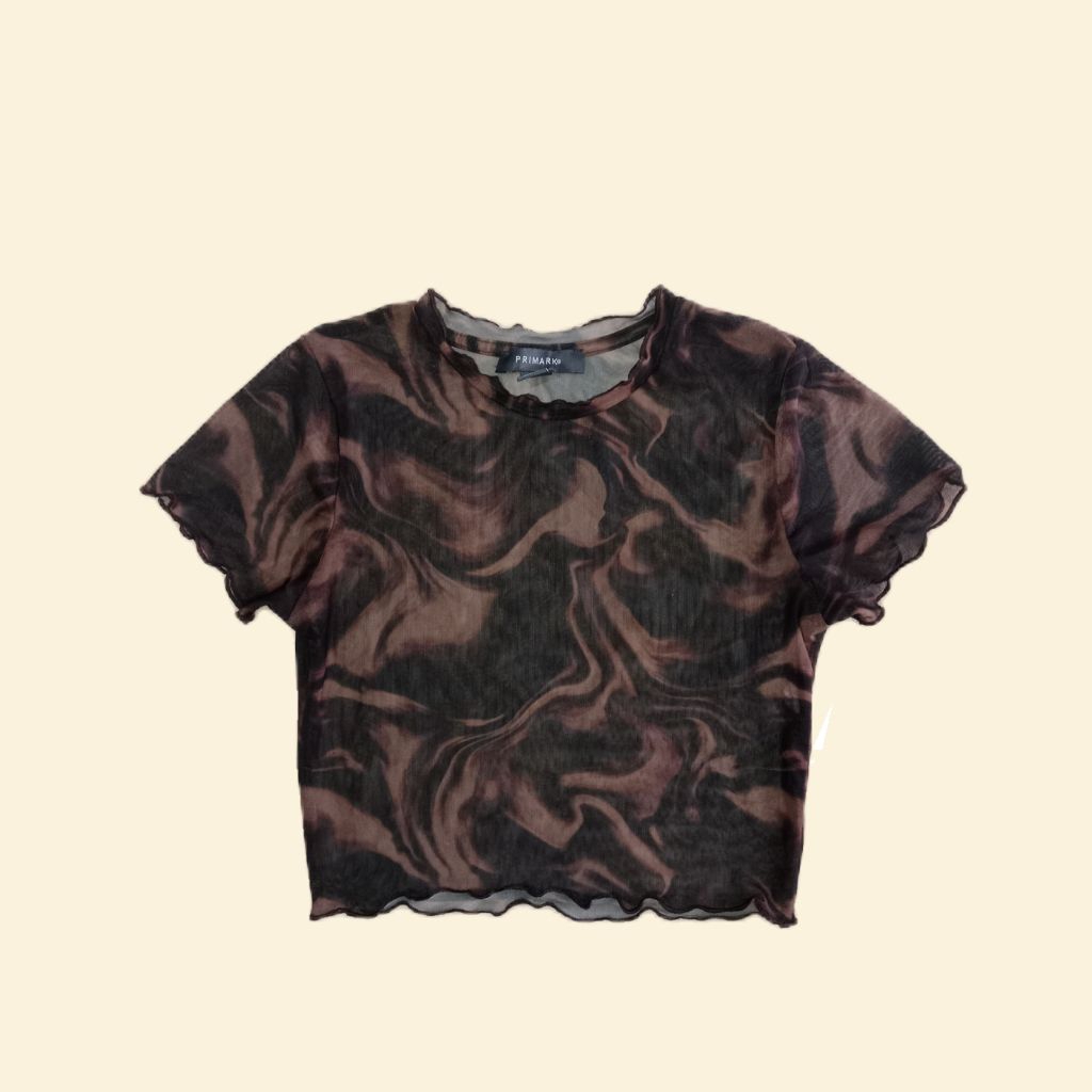 [PRELOVED] PRIMARK Brown mesh Crop top