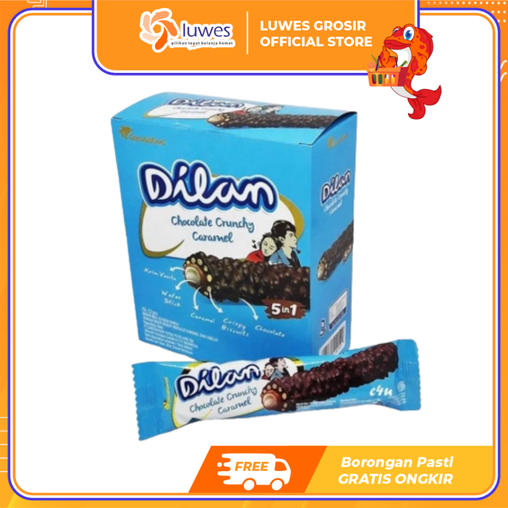 

[GROSIR] Dilan Chocolate Crunchy Caramel 5in1 Box Isi 12pcs Murah