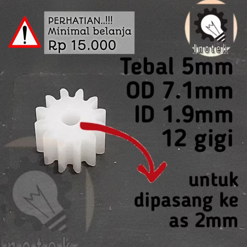 Pinion Gear Plastik ABS 12 Gigi Untuk Shaft 2mm Pinion 12T RC Roda Gigi Tamiya Roda Gigi RC