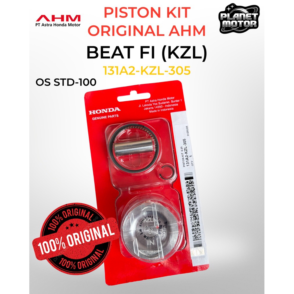 PISTON KIT SEHER KIT BEAT FI ORIGINAL AHM ORIGINAL HONDA - SPAREPART BEAT