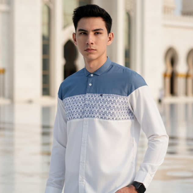 Baju Koko Putih Pria Fadkhera Elzan - Baju Muslim Premium Pria Lengan Panjang Kemeja Koko
