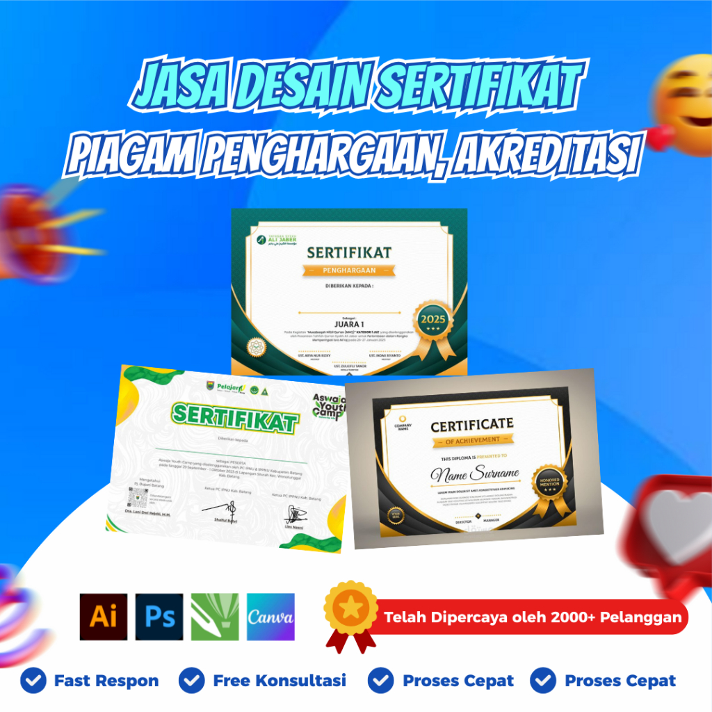 JASA DESAIN SERTIFIKAT, PIAGAM PENGHARGAAN, DOKUMEN, AKREDITASI | JASA BUAT SERTIFIKAT