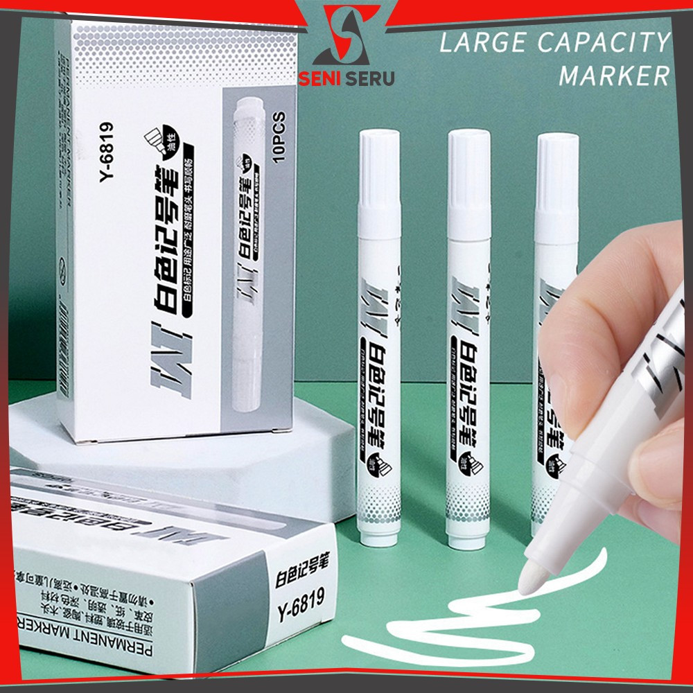 

EC Spidol Putih Lukisan Tinta Permanen Tidak Luntur dan Tahan Air / Spidol Putih Berbasis Halus Tebal Serbaguna Seni Seru A121