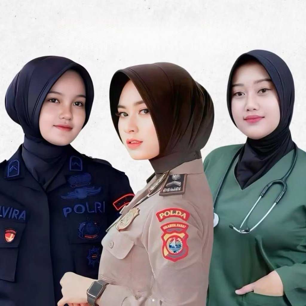 JILBAB DINAS / BERGO POLWAN ( perawat,polwan,bidan,pns dan polri)