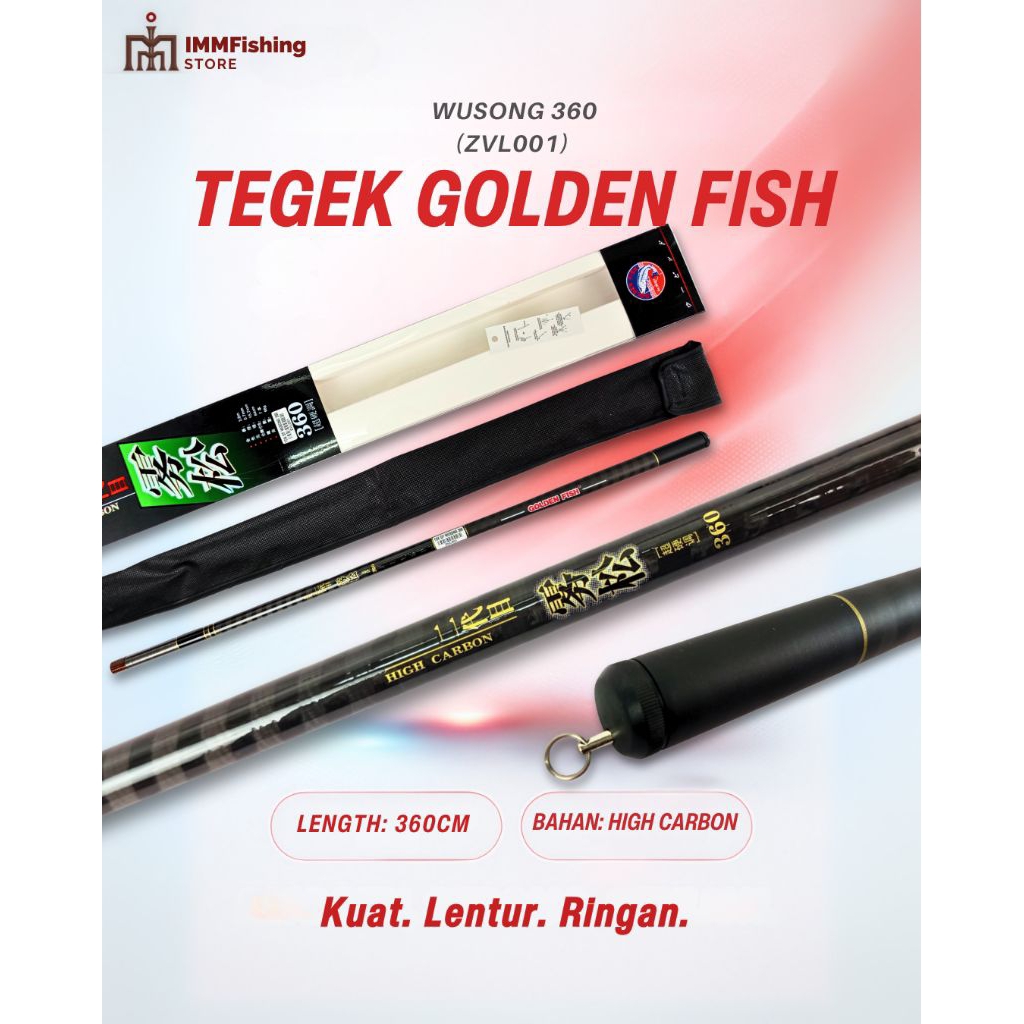 TEGEK GOLDEN FISH WUSONG | Tongkat Pancing