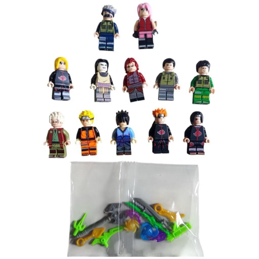 READY COD Mainan Figure Roboman Isi 12 PCS Mainan Figure Anime Naruto dan Super Hero Figure Ninja