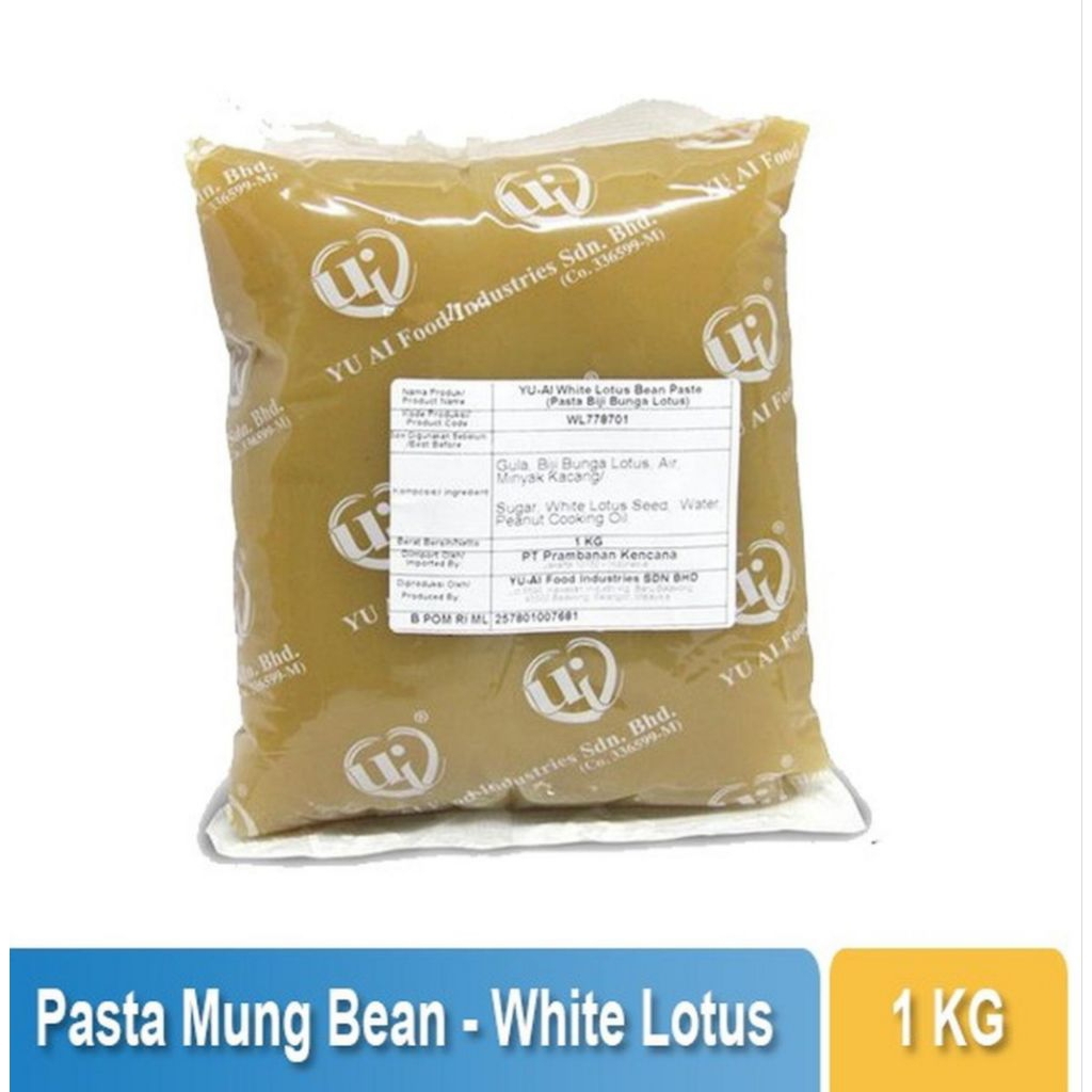 YU-AI ISIAN MOONCAKE WHITE LOTUS / MUNG BEAN SOFT FILLING 1KG