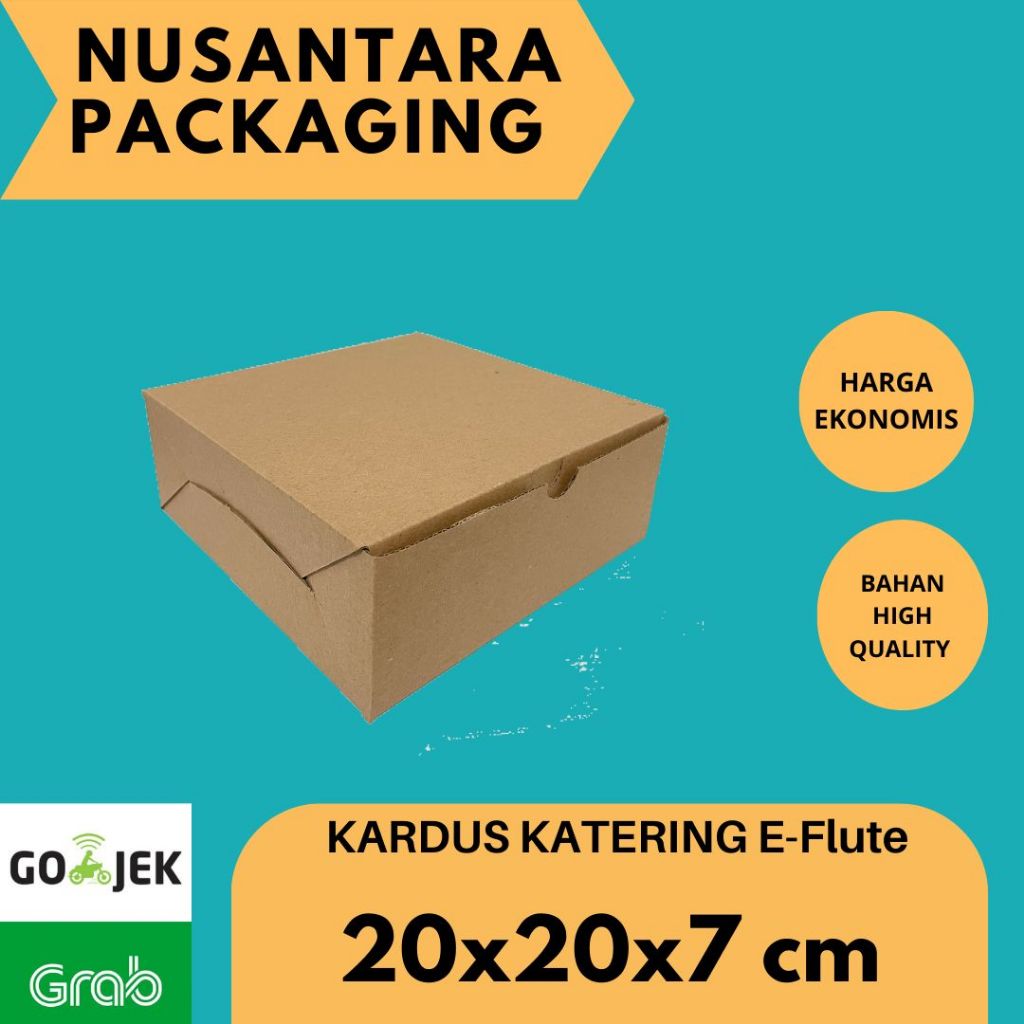 

KARDUS KATERING 20x20x7 / KOTAK MAKANAN / BOX KARTON CORUGATED DIE CUT E-FLUTE / KUE CAKE