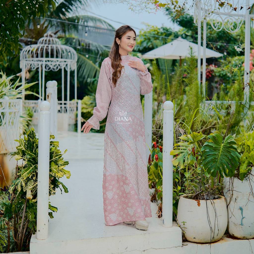 Diana Batik - BELLA DRESS GAMIS BATIK VISCOSE | Gamis Lebaran | Dress Batik Viscose