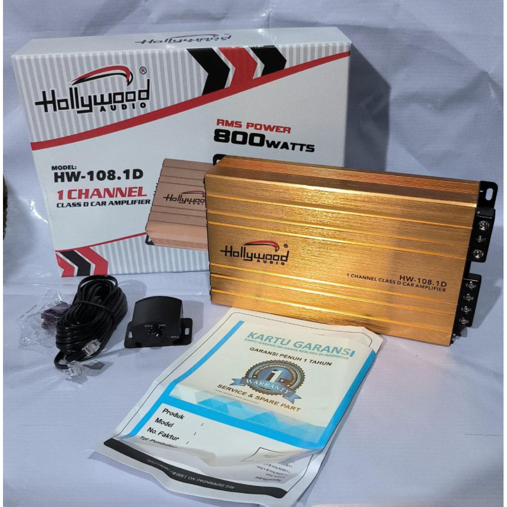 Power amplifier monoblock Hollywood HW-108.1D class D car amplifier 800watts