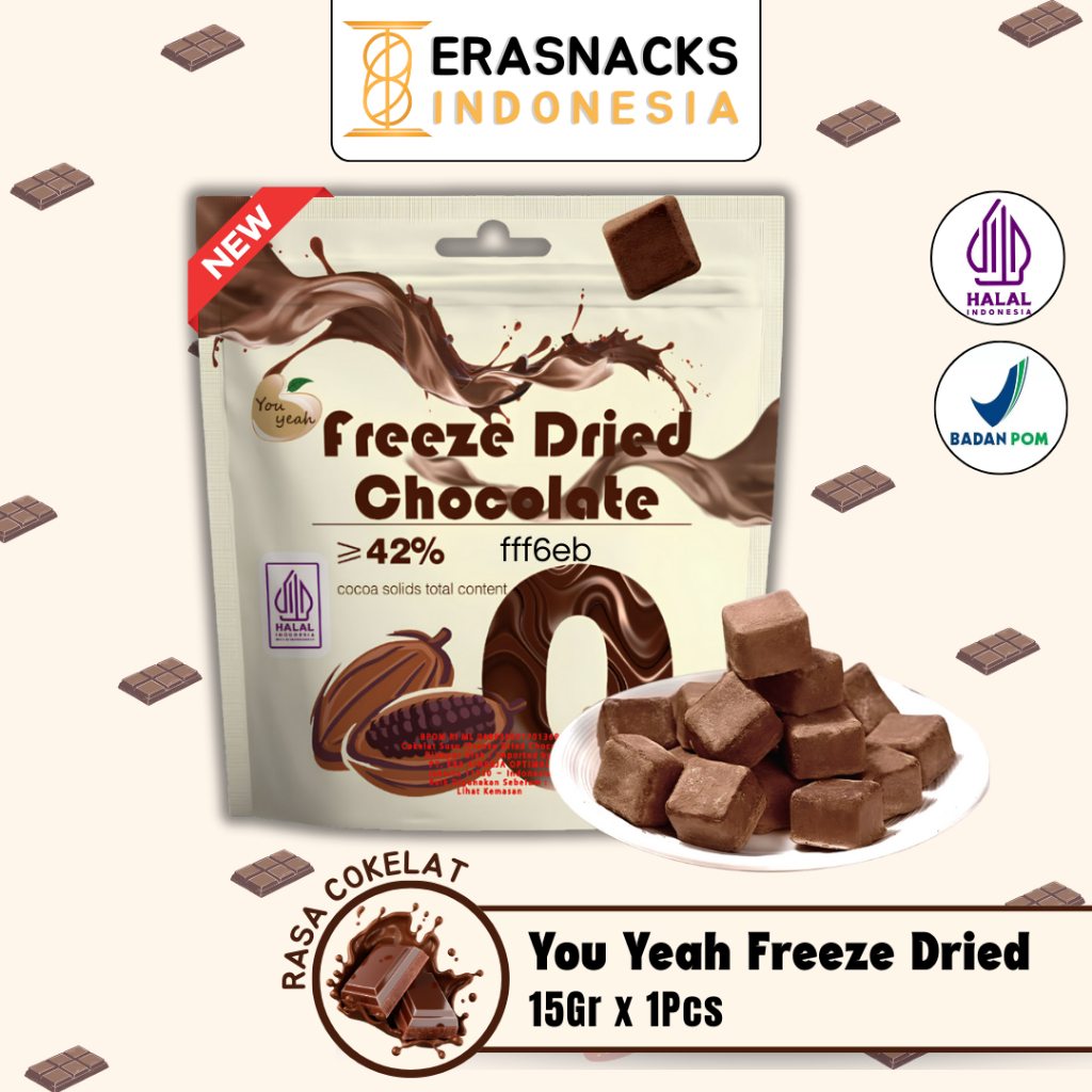 

YOU YEAH FREEZE DRIED CHOCOLATE CRISPY CUBE | SNACK CEMILAN COKELAT ASLI YANG DIKERINGKAN DAN DIPADU DENGAN SUSU