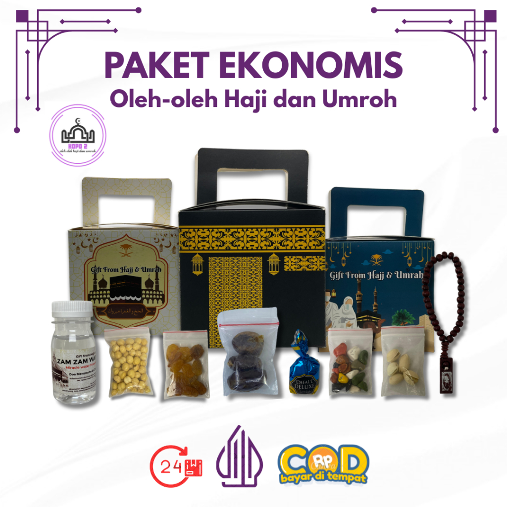 

Paket Ekonomis Tasbih Oleh-oleh Haji dan Umroh isi Air Zamzam / Dus Ka'bah