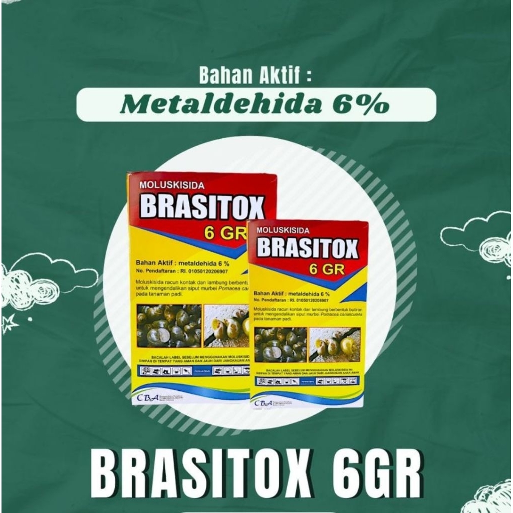 Obat Keong BRASITOX 6GR netto 250gr moluskisida untuk mengatasi bekicot keong pada tanaman siputox t