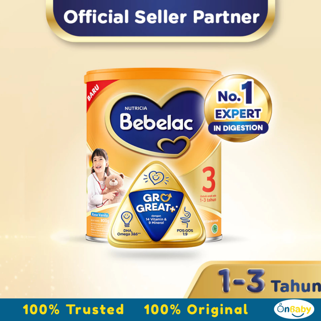 

Bebelac 3 / 1+ Madu Vanila 800g Susu Usia 1-3 Tahun